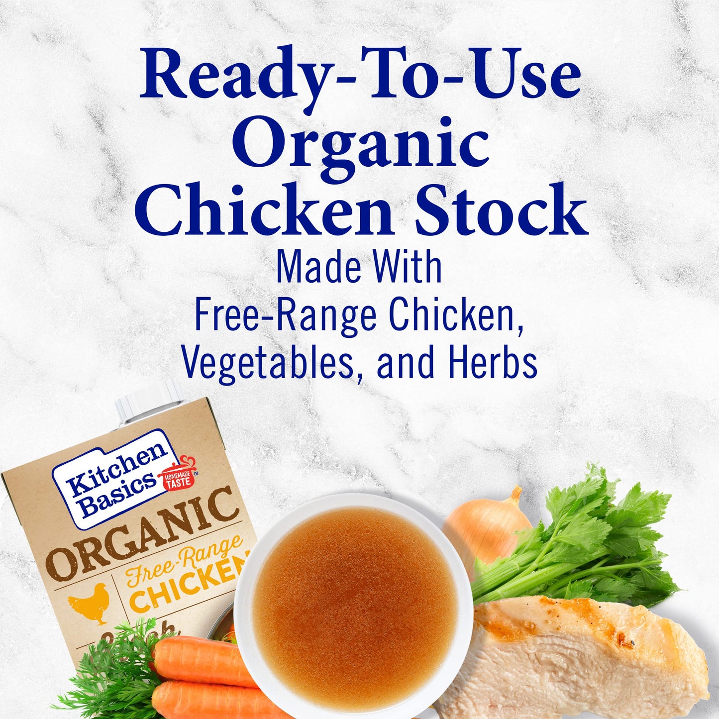 Kitchen Basics Organic Free Range Chicken Stock, 32 oz Carton