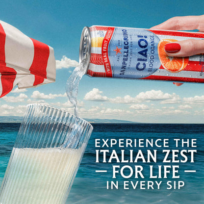 Sanpellegrino CIAO! Blood Orange Sparkling Water, LowCal, 0g Added Sugar, 6Pack