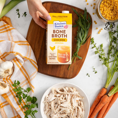 Kitchen Basics Chicken Bone Broth, 32oz (Pack of 12) - Perfect for Adding Flavor to Recipes and Stocking Up