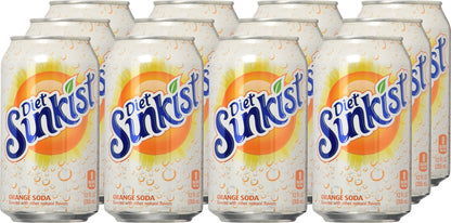 Sunkist Zero Sugar Orange Soda | 12 fl. oz. Cans | 12 Pack | Pack of 2