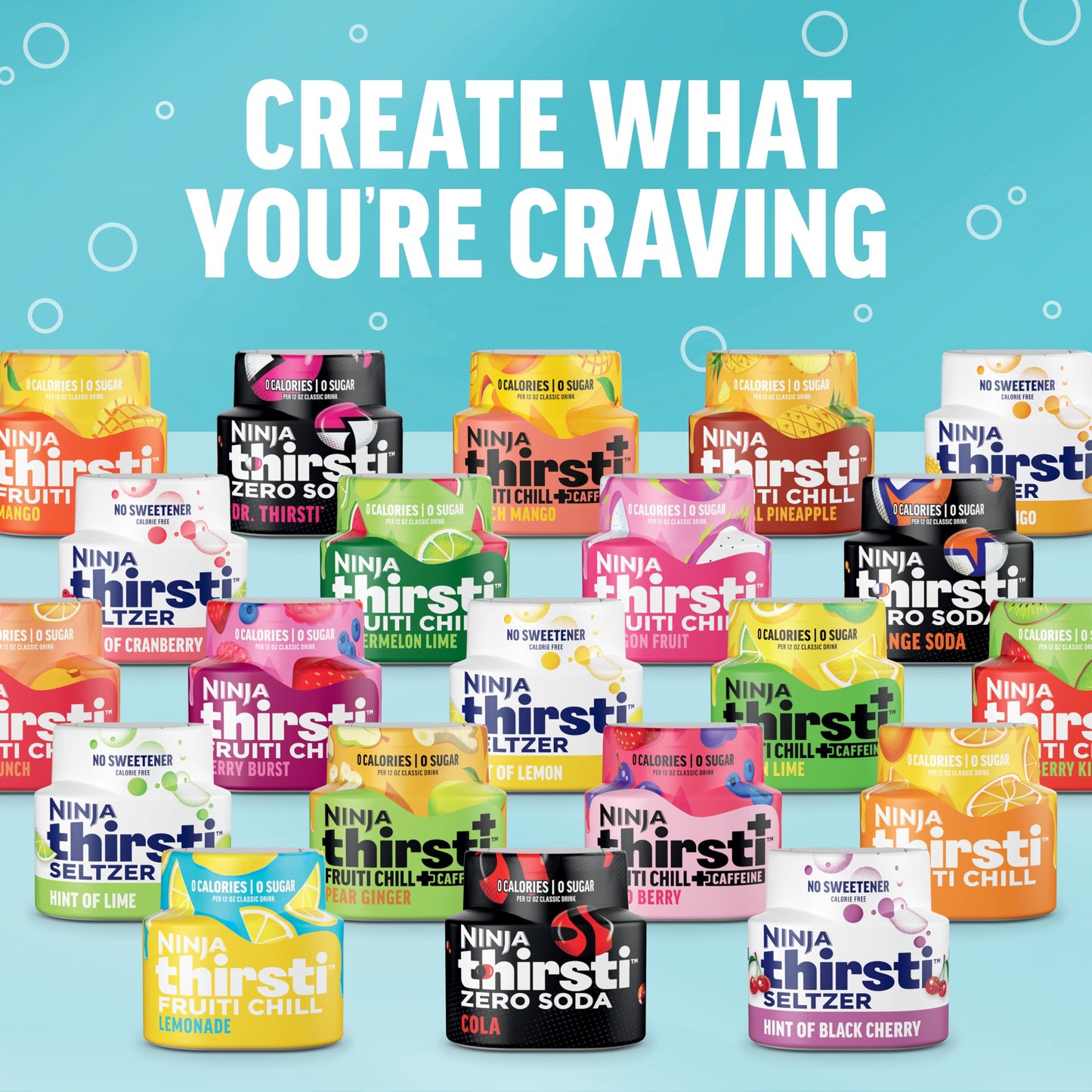 Ninja Thirsti Flavored Water Drops, ZERO SODA Cola, Classic Soda Flavors, Sparkling or Still, Zero Calories, Zero Sugar, Makes 17, 12oz drinks, 3 Pack, WCFCOLAAM