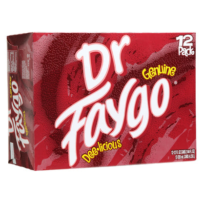 Faygo Dr. Faygo | 12-Pack of 12oz Cans | Spicy Cherry Flavor Twist | Caffeinated | Unique Take on a Classic