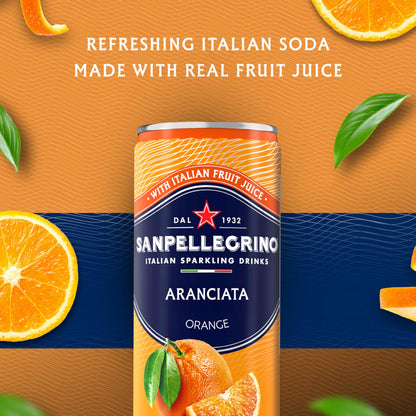 Sanpellegrino Italian Sparkling Drink Aranciata, Sparkling Orange Beverage, 6 Pack