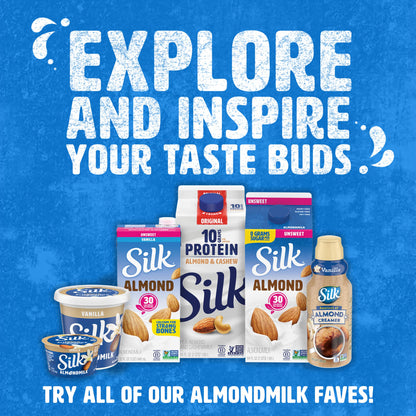 Silk Shelf-Stable Almond Milk, Unsweetened, Dairy-Free, Vegan, Non-GMO Project Verified, 1 Quart (Pack of 6)