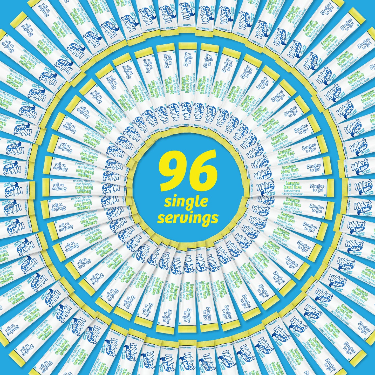 Wyler's Light Singles Water Drink Mix To Go Powder Packets, Lemon Iced Tea, 8 Count