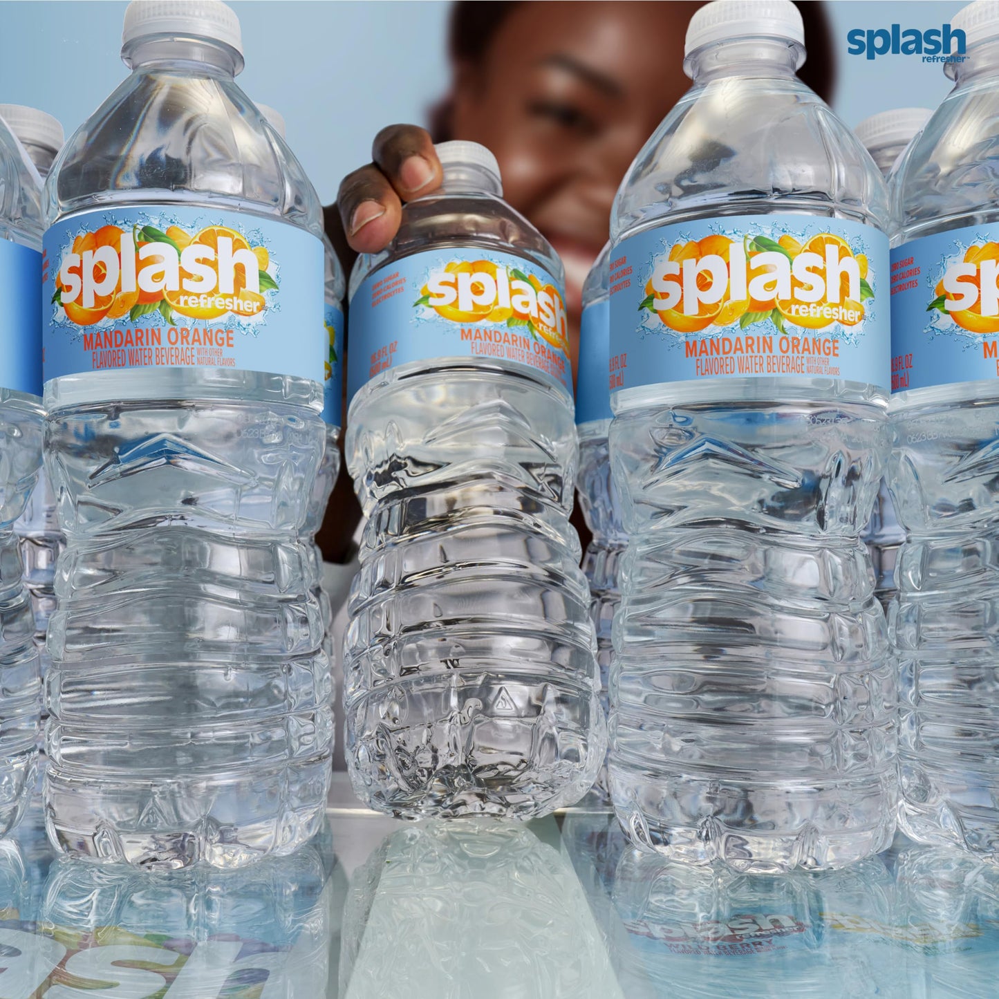 Splash Refresher Mandarin Orange Flavored Water, 16.9 Fl Oz, Plastic Bottle, Pack of 24