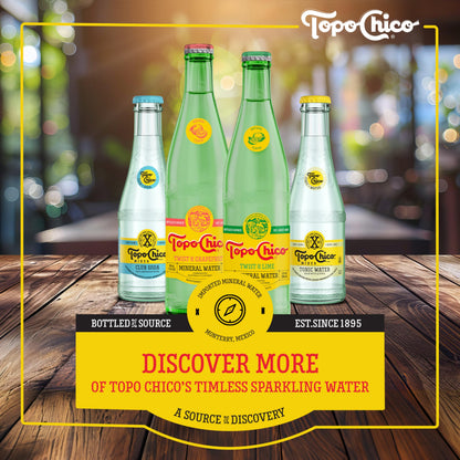 Topo Chico Sabores Blueberry with Hibiscus Extract Flavored Sparkling Water, 12 fl oz Portable Cans, 8 Pack