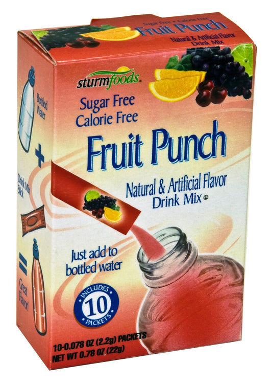 Sturm's Village Farm Drink Mix Stix Sugar Free Punch 10 Count, .776-Ounce Boxes (Pack of 12)