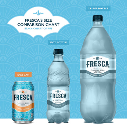 Fresca Peach Soda Sparkling Flavored Soft Drink Zero Calorie and Sugar Free, 12 fl oz, 12 Pack