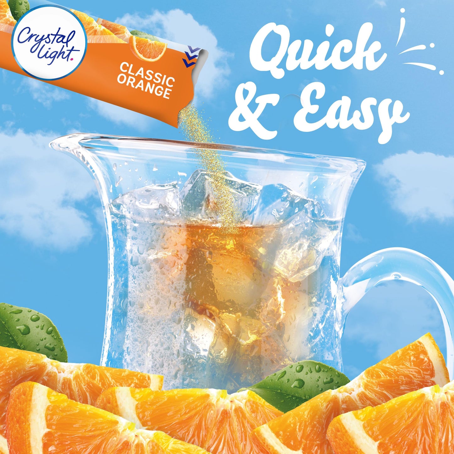 Crystal Light Classic Orange Naturally Flavored Powdered Drink Mix, 60 ct Pack, 12 Canisters of 5 Pitcher Packets