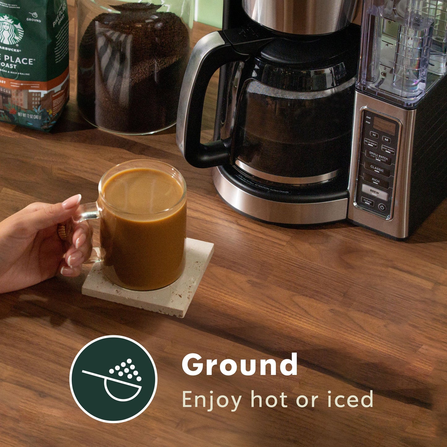 Starbucks Ground Coffee, Starbucks Blonde Roast Hot or Iced Coffee, Veranda Blend, 12 oz