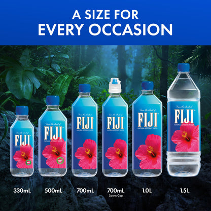 FIJI Natural Artesian Bottled Water 330mL / 11.15 Fl Ounce (Pack of 24) - 100% Natural Electrolytes - NEW