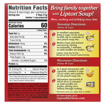 SOUP SECRETS Lipton 12 Count Instant Soup Mix Ring-O-Noodle 4.9 oz