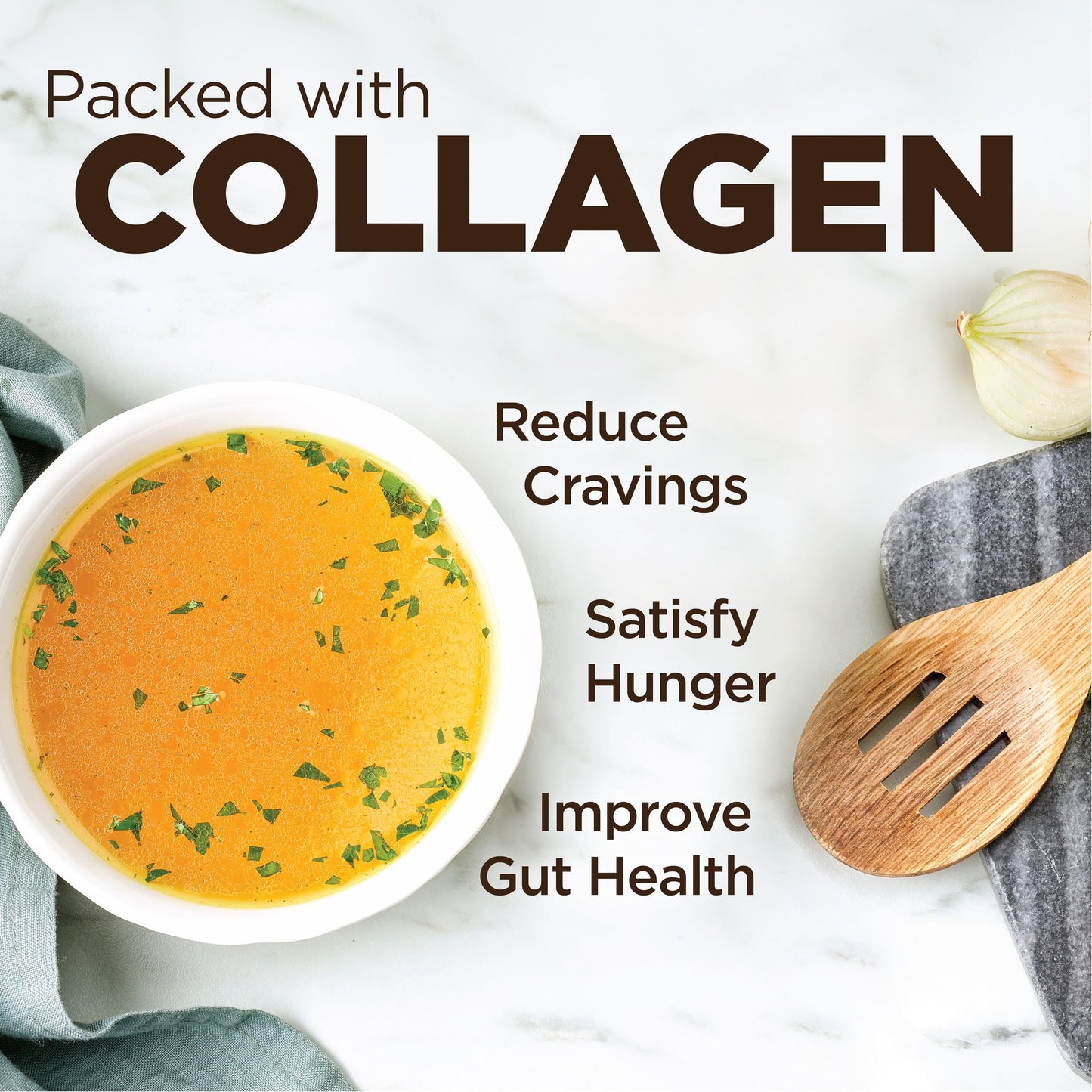 Country Farms Skinny Broth, Instant Chicken Bone Broth, 10G Protein, Collagen Type II, Promotes Better Digestion, Supports Bone Health, 7 Day Plan, 7-15g Packets
