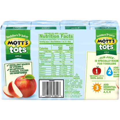 Mott's for Tots Apple, 6.75 fl oz boxes, 8 pack