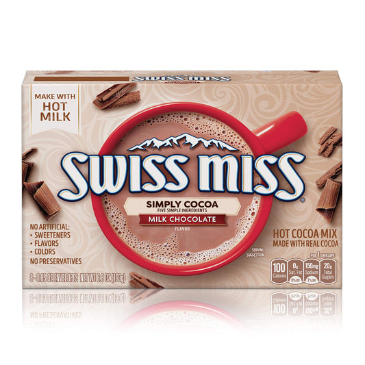 Swiss Miss Simply Cocoa Milk Chocolate Flavored Hot Cocoa Mix, 0.85 oz., 8-Count Envelopes