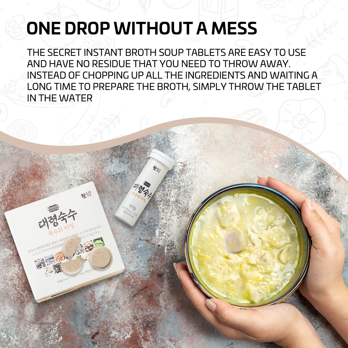 30 tablets - Seoul soup secrets - Instant Korean soup tablet, seafood vegetable stock broth, all natural ingredients, made in Korea
