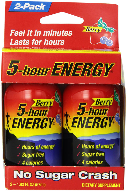 5-hour Energy, Berry Flavor, 2-ct, 1.93 fl oz