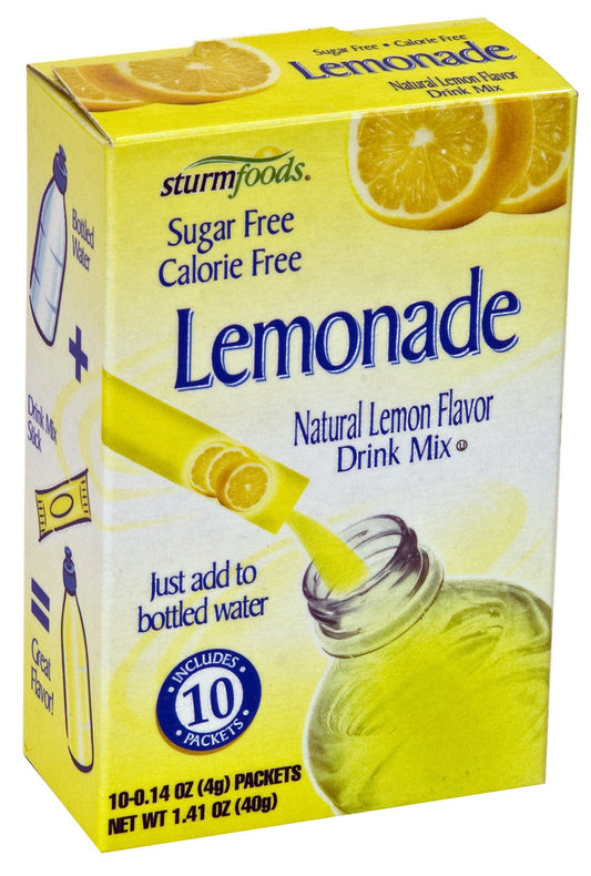 Sturm's Village Farm Drink Mix Stix Sugar Free Lemon 10 Count, 1.4-Ounce Boxes (Pack of 12)