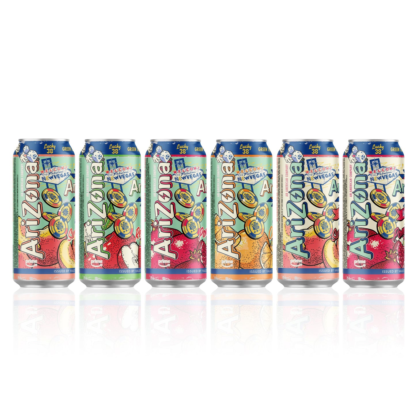 AriZona x Fallout Green Tea Energy Drink, Variety Pack - 6 Flavors, 15 fl oz (Pack of 12) - 190mg Caffeine per Can
