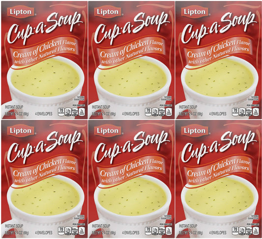 Lipton Cup-A-Soup Cream of Chicken, 2.4 Ounce (Pack of 6)