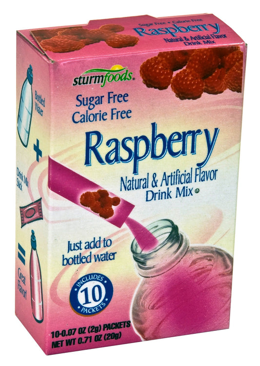 Sturm's Village Farm Drink Mix Stix Sugar Free Raspberry 10 Count, .706-Ounce Boxes (Pack of 12)
