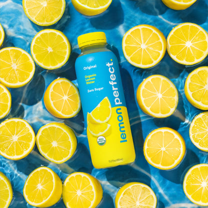 Lemon Perfect Original, Flavored Lemon Water, Organic, Zero Sugar, Healthy Hydration Drinks, 15.2 fl oz Bottles (12-Pack)
