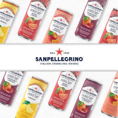 Sanpellegrino Italian Sparkling Drink, Zero Sugar, Pomegranate And Orange, 6 Cans, 11.15 Fl Oz Can