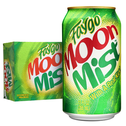 Faygo Moon Mist | 12-Pack of 12oz Cans | Citrus Soda with Lemon-Lime Kick | Caffeinated | Bright & Refreshing