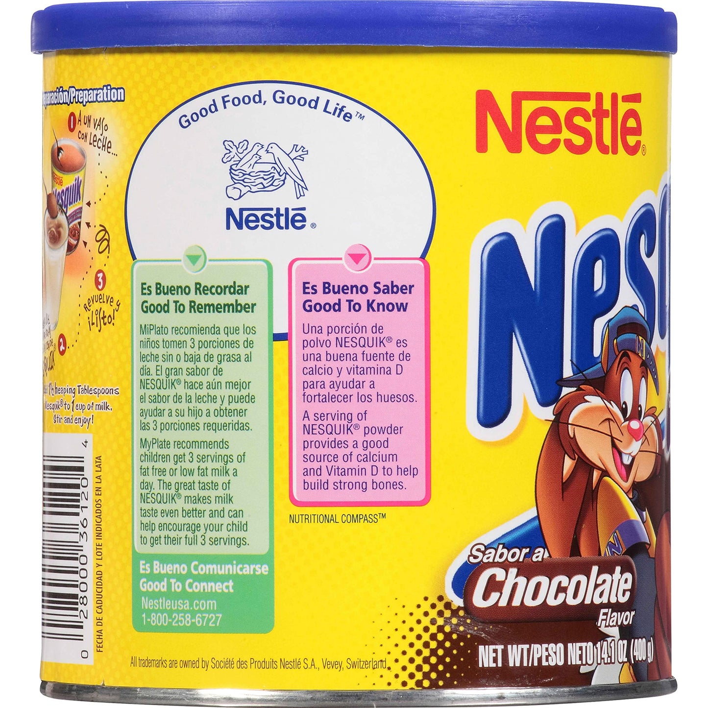 NESQUIK Chocolate Flavored Powder 14.1 oz Canister