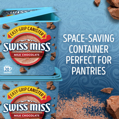 Swiss Miss Milk Chocolate Flavored Hot Cocoa Mix, Hot Cocoa Bar Supplies, 22.23 oz. Canister