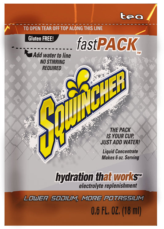 Sqwincher 015306-TE Fast Pack Liquid Concentrate Packet, 6 oz, Amber, Standard (Pack of 50)