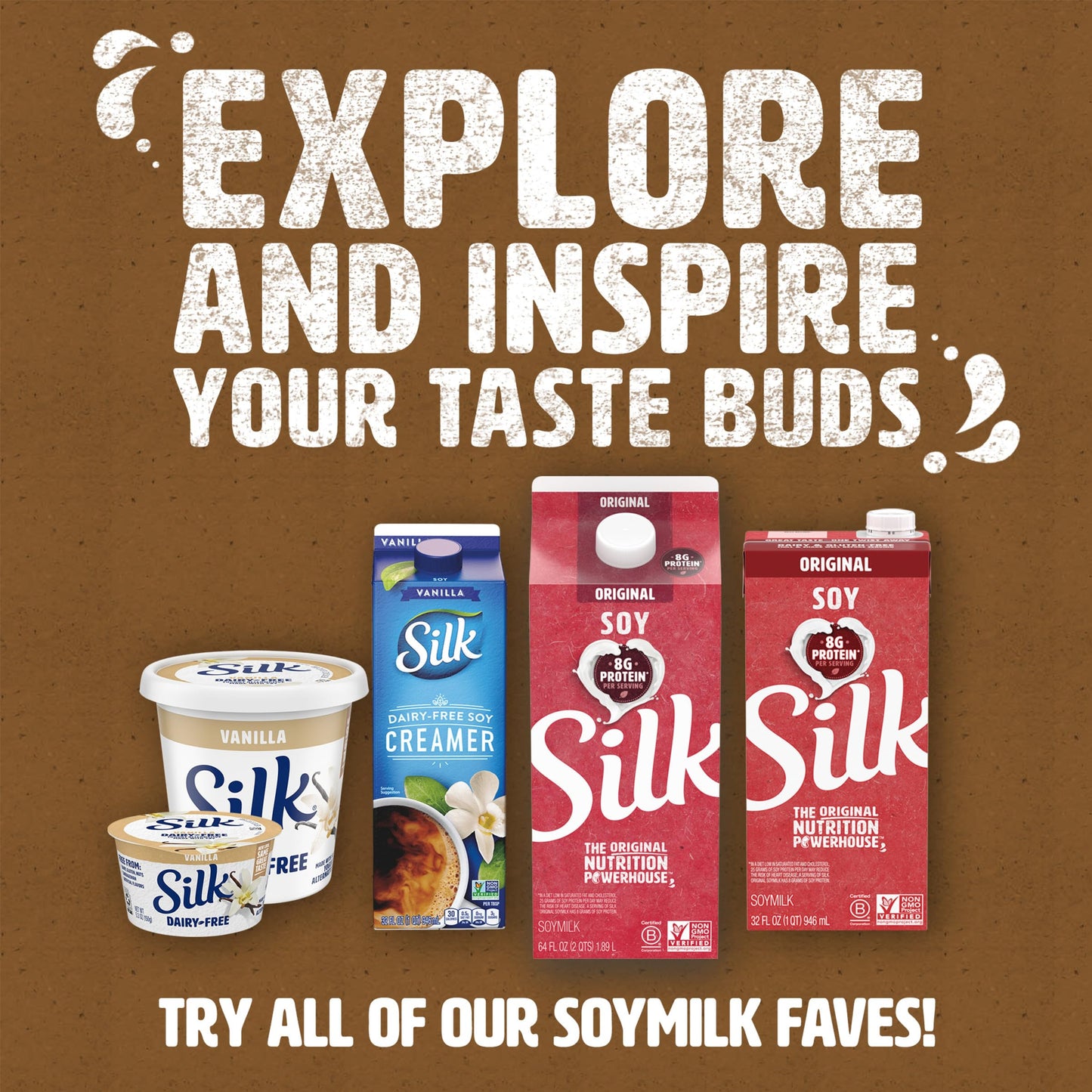 Silk Shelf-Stable Soy Milk Singles, Chocolate, Dairy-Free, Vegan, Non-GMO Project Verified, 8 Fl oz (Pack of 18)