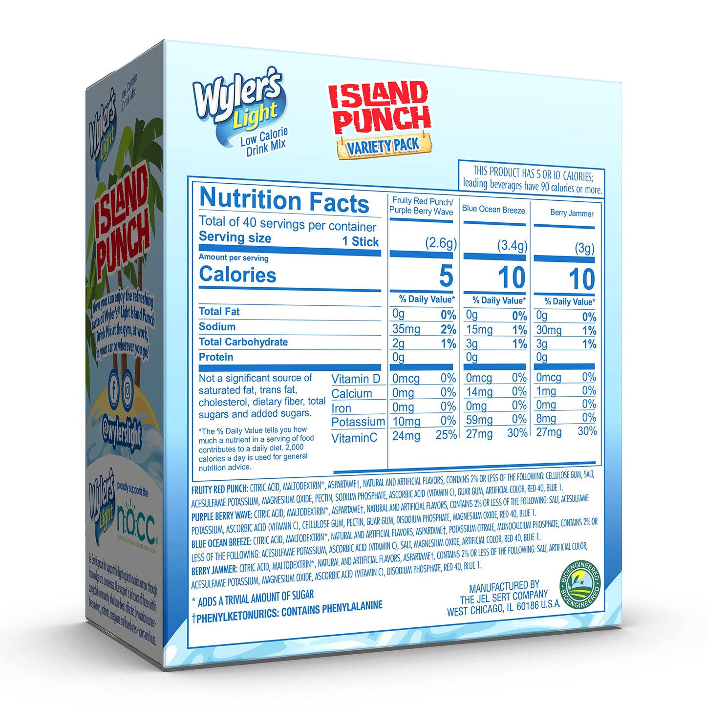 Wyler's Light Singles to Go Powder Packets, 80 Count variaty Pack, Water Drink Mix,Lemonade & Island Punch, Sugar & Caffeine Free, On-The-Go