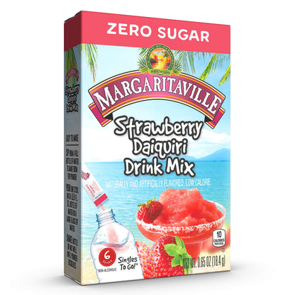 Margaritaville Singles to Go Drink Mix Ultimate Summer Variety Pack, 1 Strawberry Daiquiri, 1 Pina Colada, 1 Margarita, 1 CT (Pack of 2)