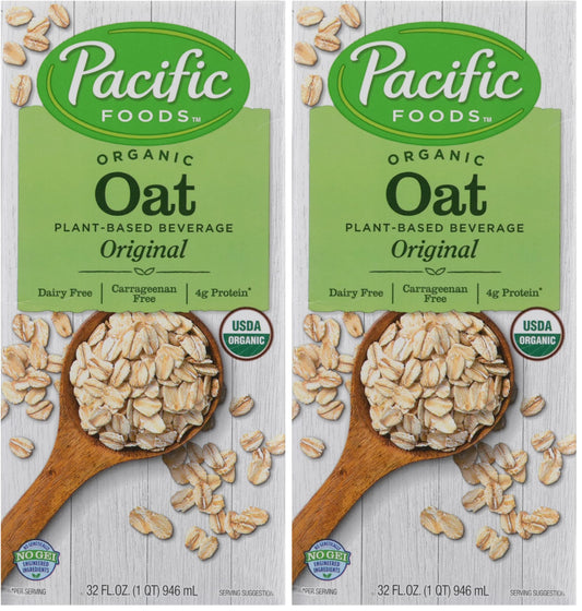 Pacific Natural Foods Organic Natural Oatmeal Beverage - Original - 32 Fl oz (Pack of 2)