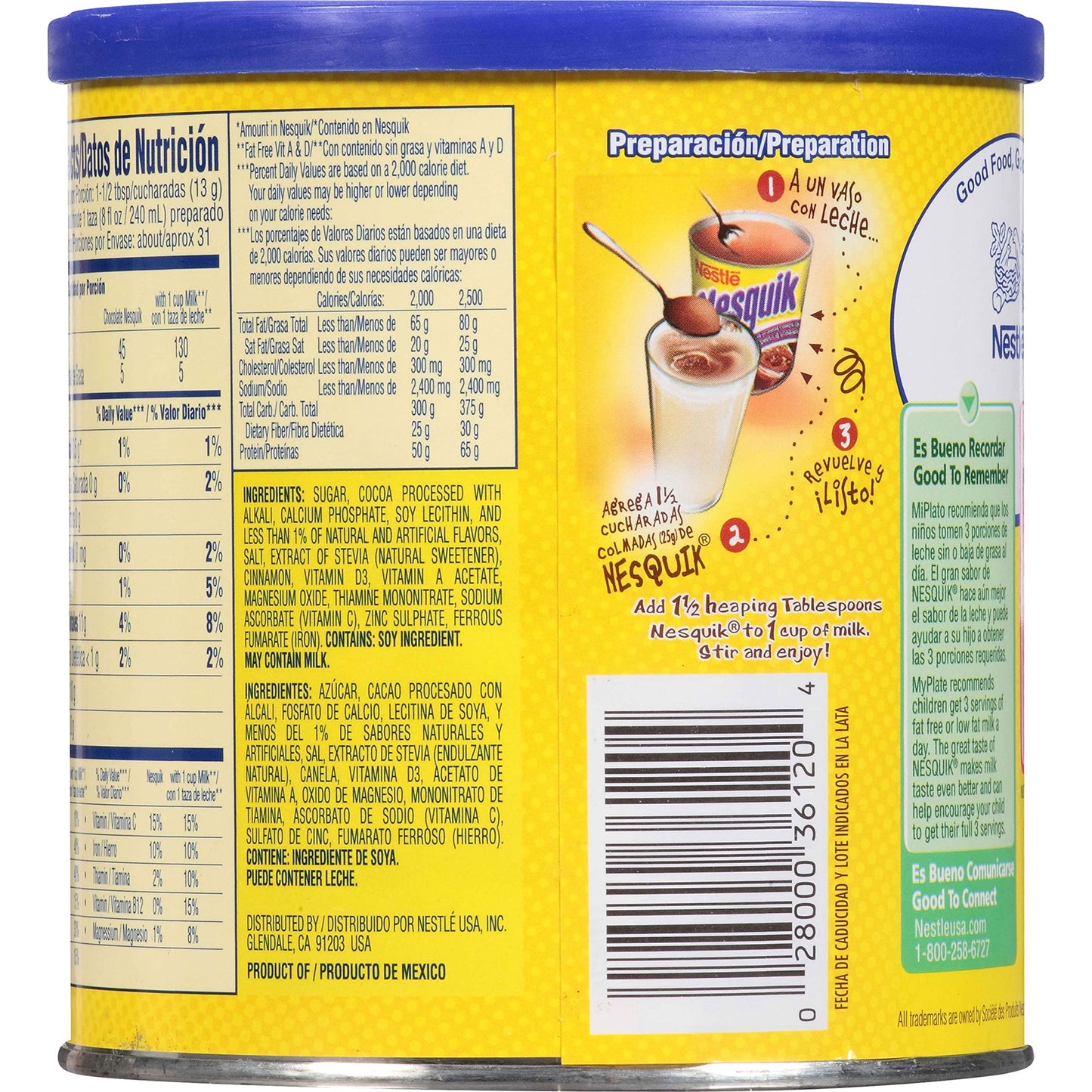 NESQUIK Chocolate Flavored Powder 14.1 oz Canister
