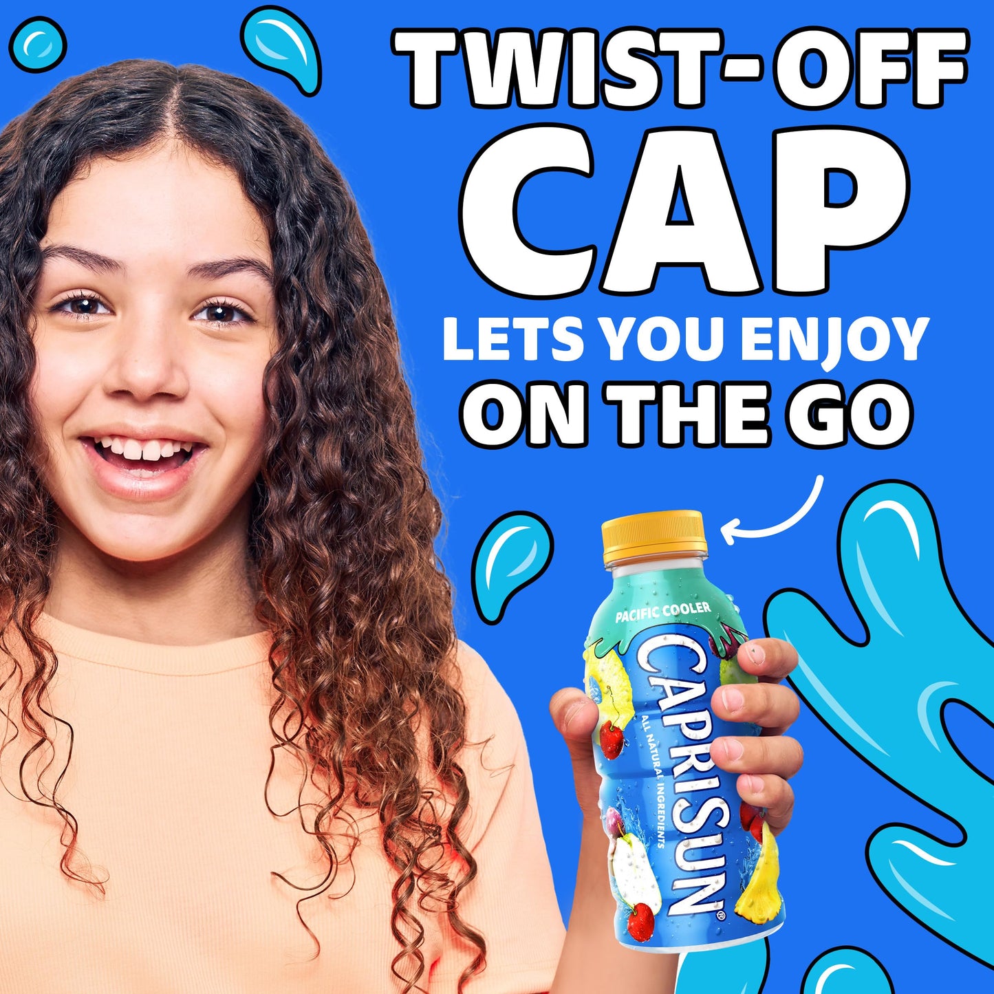 Capri Sun Flavored Juice Drink Blend with Other Natural Flavor, 1 Bottle, for School Lunches and On-the-Go Hydration, Pacific Cooler, All Natural Ingredients, 12 oz