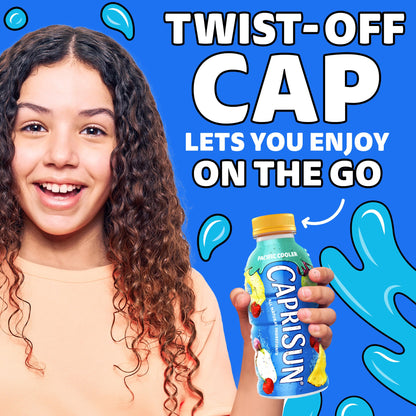 Capri Sun Flavored Juice Drink Blend with Other Natural Flavor, 1 Bottle, for School Lunches and On-the-Go Hydration, Pacific Cooler, All Natural Ingredients, 12 oz