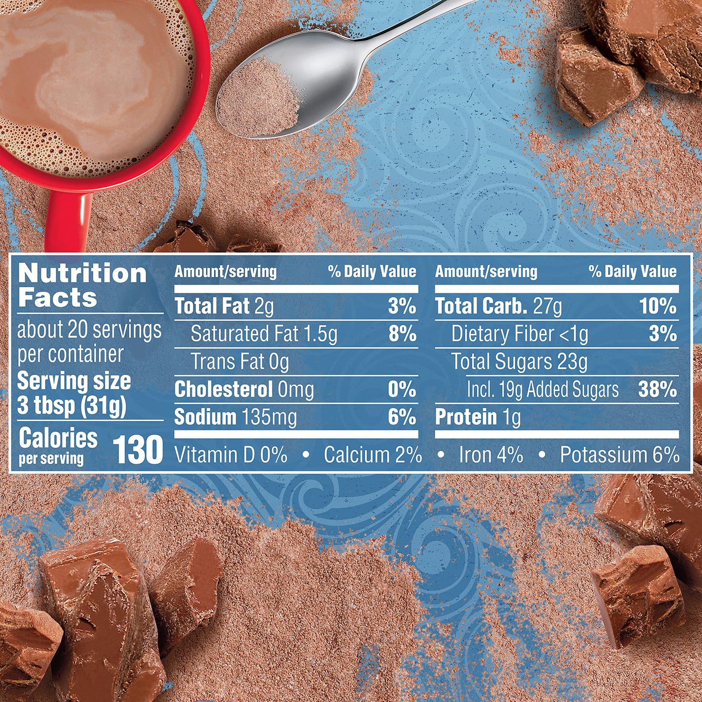 Swiss Miss Milk Chocolate Flavored Hot Cocoa Mix, Hot Cocoa Bar Supplies, 22.23 oz. Canister