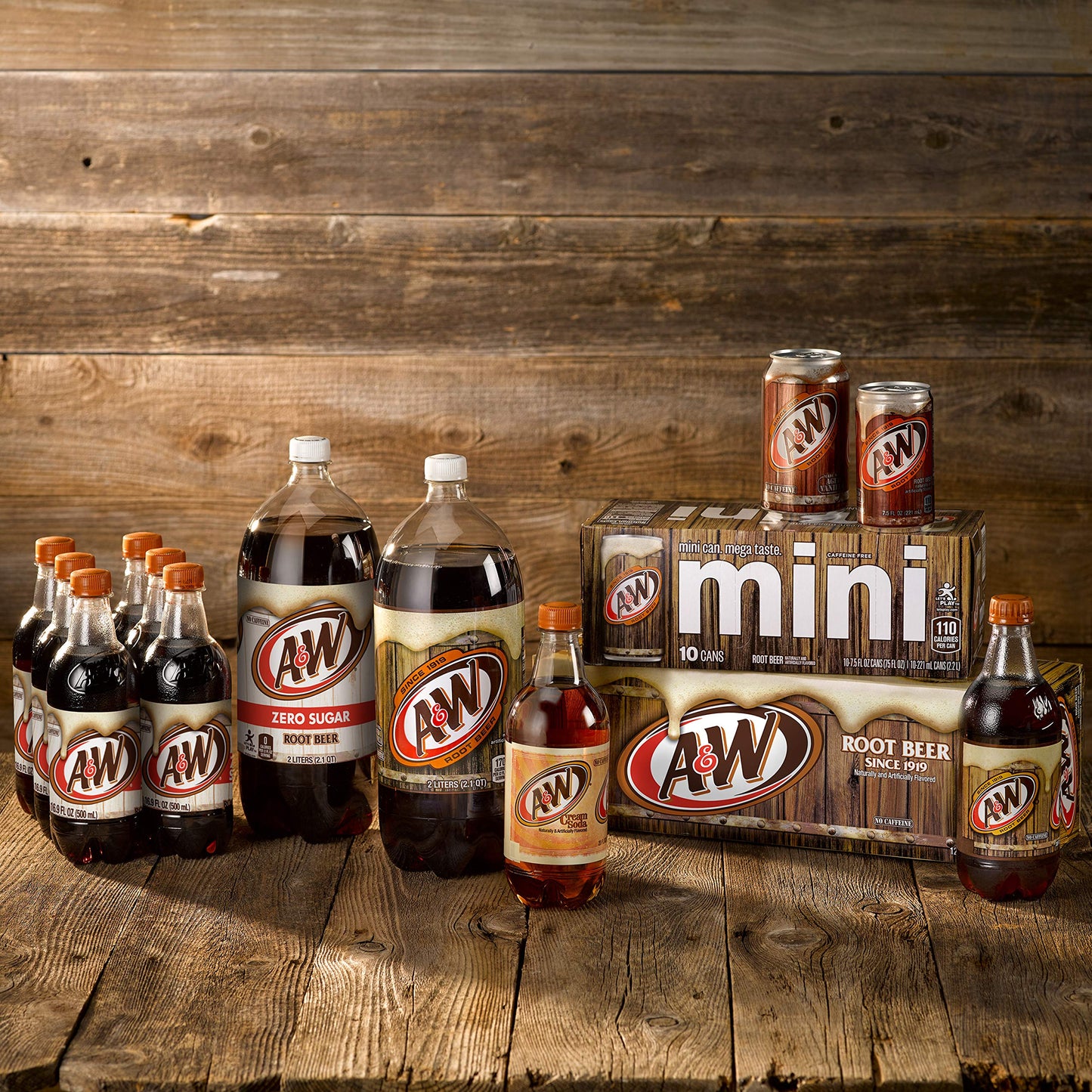 A&W Zero Sugar Root Beer Soda, 12 fl oz cans, 12 count