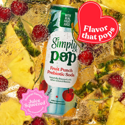 Simply Pop, Fruit Punch Prebiotic Soda, 12 Fl Oz