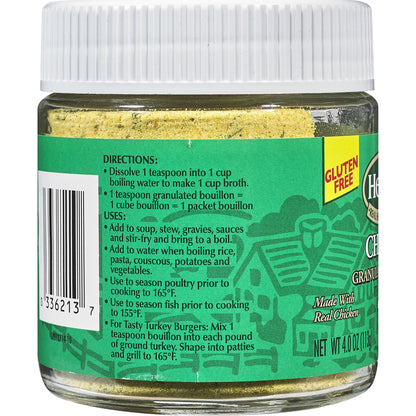 HERB-OX Chicken Bouillon Granules, Chicken Stock Seasoning, 12-Pack of 4 oz Jars