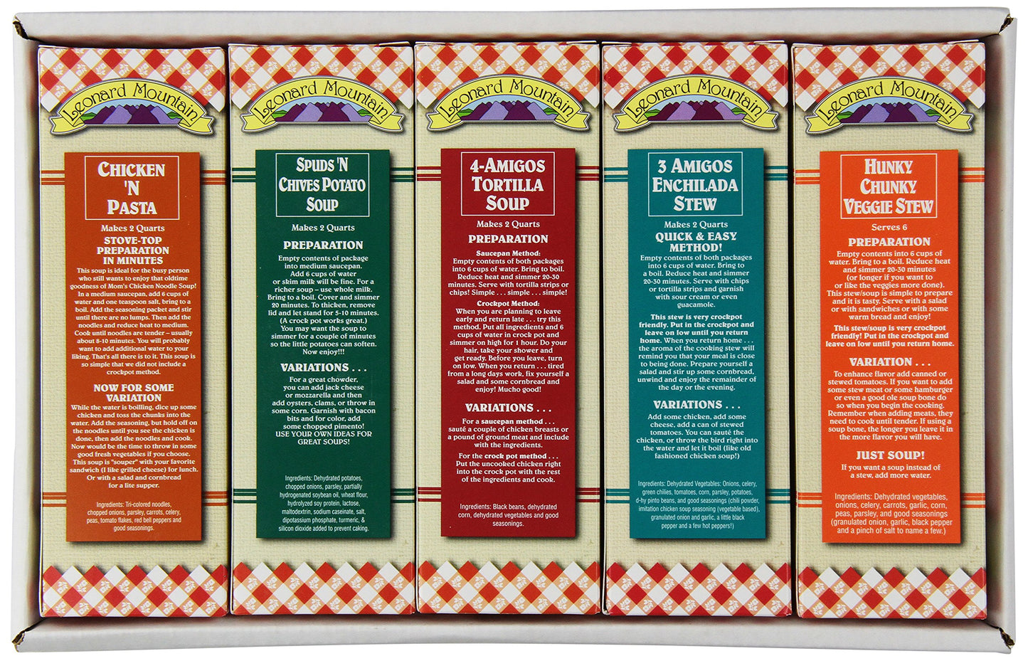 Leonard Mountain Soup Sampler Dry Soup Mix, 5 count